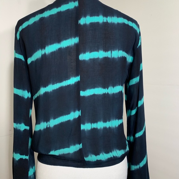 SOLD-NWT Stitch Fix Tie Dye Faux Wrap Blouse - Picture 2 of 7